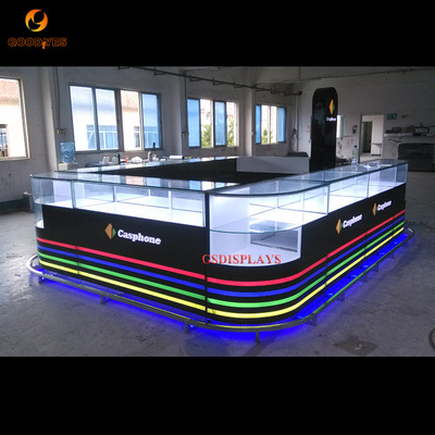 GS-P3 phone kiosk displays with colorful strips