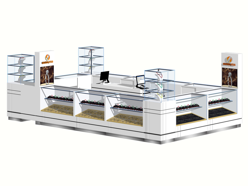 GS-J07 RETAIL JEWELRY KIOSK DISPLAYS WITH TEMPERED GLASS